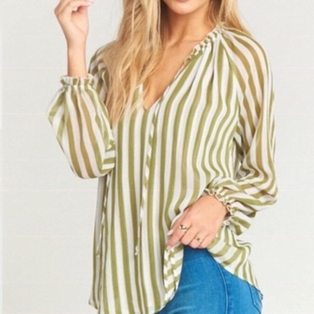 Show Me Your MuMu Charlene Tunic Striped Sheer Size Small